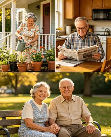Front-facing life photo of grandparents together for custom bronze portrait statue