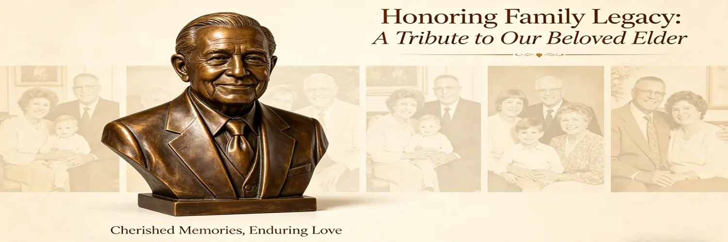 Handcrafted family elder custom bronze bust, American elder memorial statue with gentle temperament for home memorial display